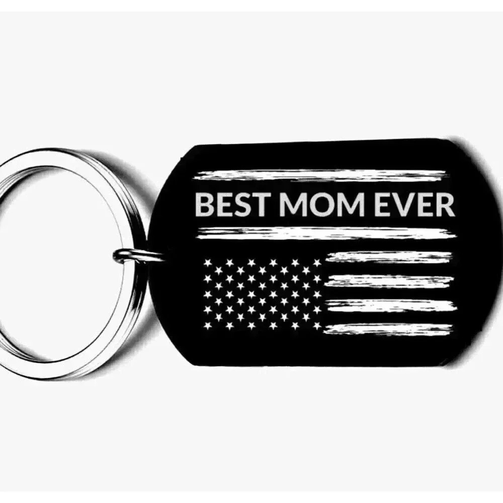 United States Of America Flag Best Mom Ever Hot Art Keychain